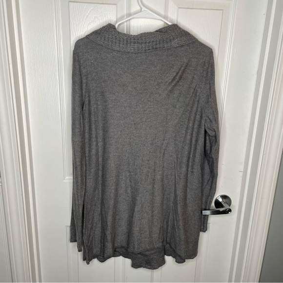 Soft Surroundings Miranda Wrap Wool Blend Sweater Comfy Cozy Lagenlook in Gray L - Picture 4 of 14